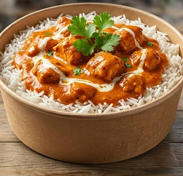Butter Chicken Rice Bowl at Anna's Global Plate in Edmonton, AB