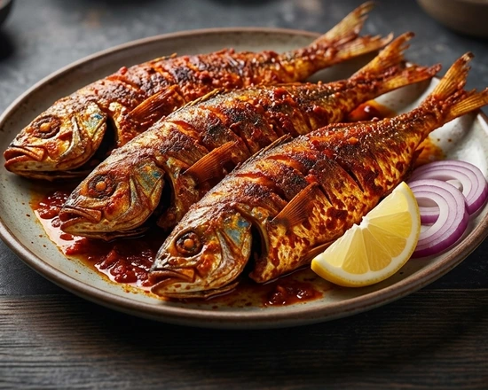 Fish Fry, whole spiced and fried fish (Meen Varuval) at Anna's Global Plate in Edmonton, AB
