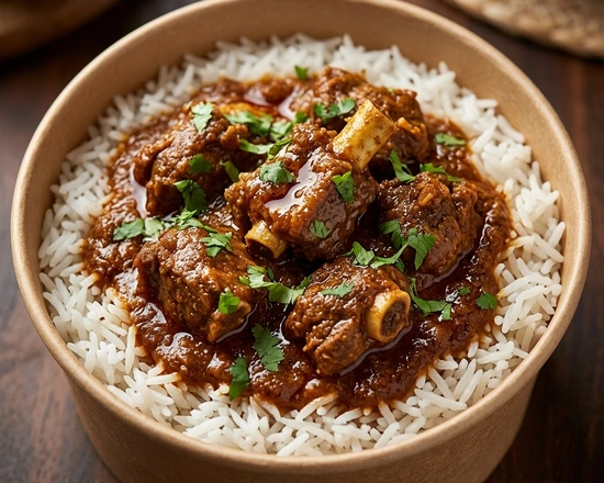 Goat Curry Rice Bowl at Anna's Global Plate in Edmonton, AB